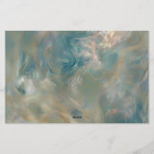 Art Deco Turquoise and Orange Marble Monogram 便箋 (裏面)