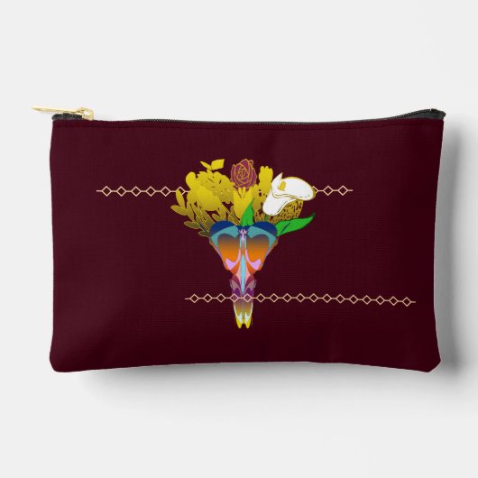 Art Deco Vase with Golden Flowers アクセサリーポーチ (正面)