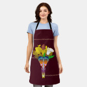 Art Deco Vase with Golden Flowers エプロン (着用した状態)