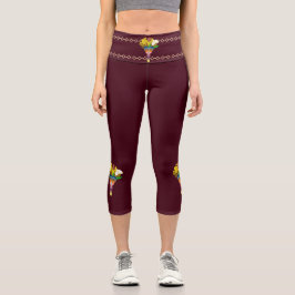 Art Deco Vase with Golden Flowers カプリレギンス