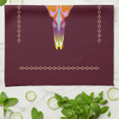 Art Deco Vase with Golden Flowers キッチンタオル (折り畳み)