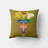 Art Deco Vase with Golden Flowers クッション (裏面)