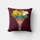 Art Deco Vase with Golden Flowers クッション (正面)