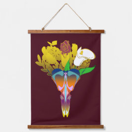 Art Deco Vase with Golden Flowers 吊り下げ型タペストリー