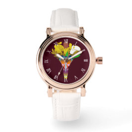 Art Deco Vase with Golden Flowers 腕時計