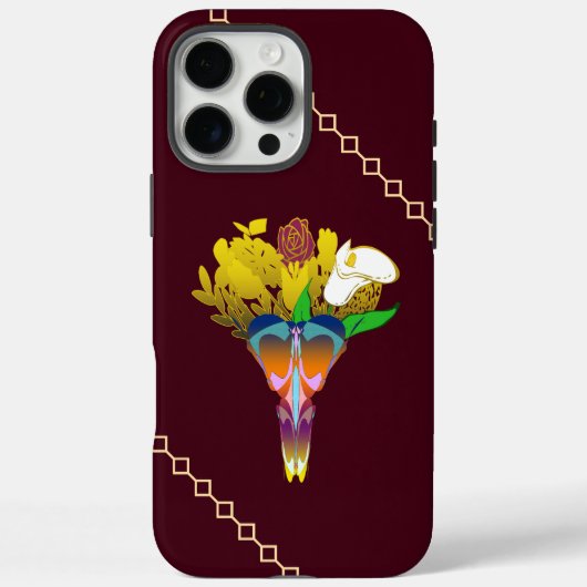 Art Deco Vase with Golden Flowers Case-Mate iPhoneケース (裏面)