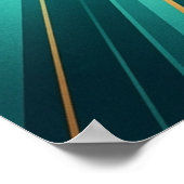 Art Deco Vintage Camera Lens Gold & Teal ポスター (角)