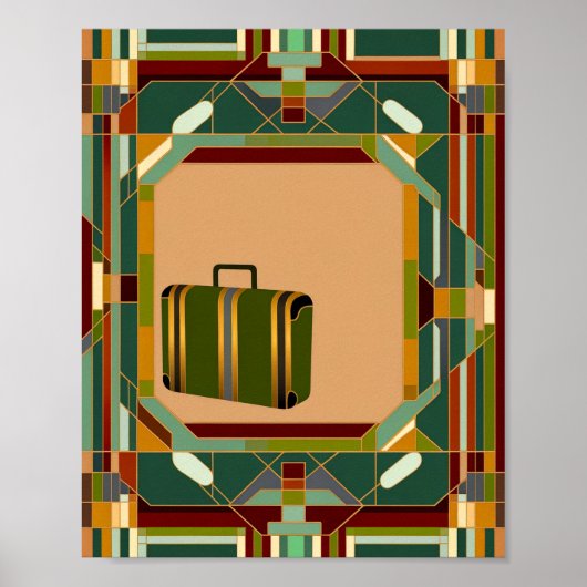 Art Deco Vintage Travel Print ポスター (正面)