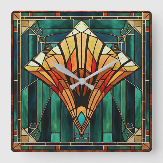 Art Deco Wall Clock スクエア壁時計 (正面)