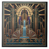 Art Deco Waterfall Architectural Pat#3 ID1196 タイル (正面)