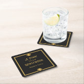 Art Deco Wedding Coasters | Personalised Gatsby スクエアペーパーコースター (インサイチュ)