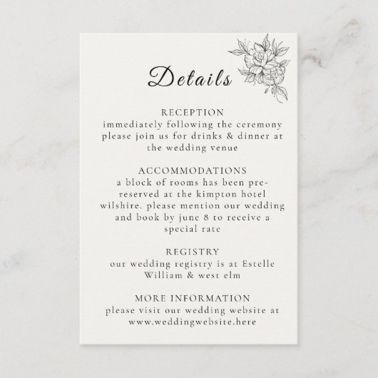 Art Deco Wedding Enclosure Card  エンクロージャーカード (正面)