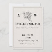 Art Deco Wedding Invitation Template 招待状 (正面)