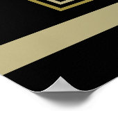 Art Deco Wedding Reception Champagne Gold Gatsby ポスター (角)