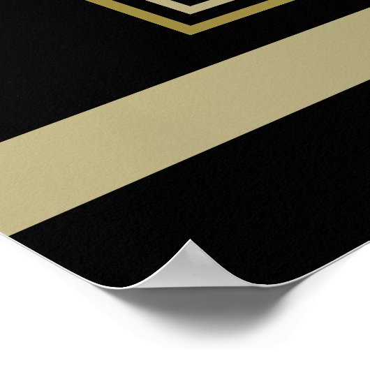 Art Deco Wedding Reception Champagne Gold Gatsby ポスター (角)