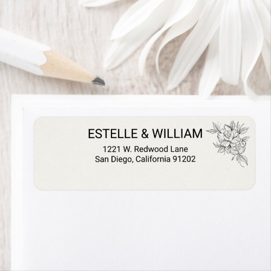 Art Deco Wedding Return Address Label  ラベル (インサイチュ)
