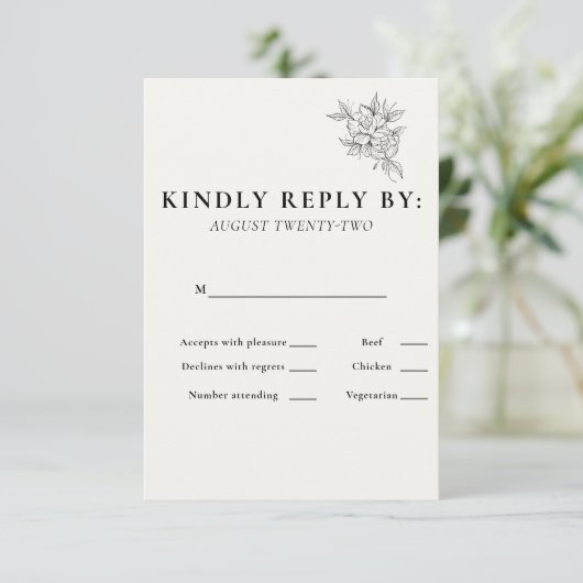 Art Deco Wedding RSVP Card  (スタンド正面)