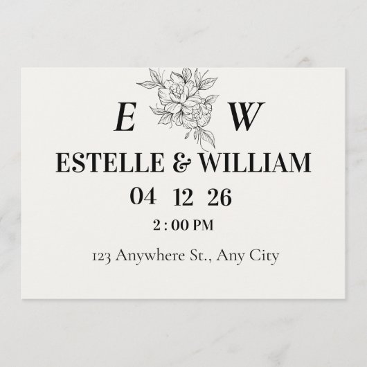 Art Deco Wedding Save the Date Card セーブザデート (正面)