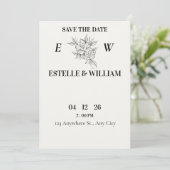 Art Deco Wedding Save the Date Card  セーブザデート (スタンド正面)