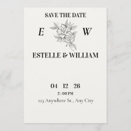 Art Deco Wedding Save the Date Card  セーブザデート
