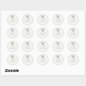 Art Deco Wedding Small Round Sticker | Elegant  ラウンドシール (シート)