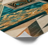 Art Deco Western Cowgirl Queen Throne Gold ポスター (角)