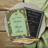 Art Deco William Morris Floral Gold Tone Fruit 招待状