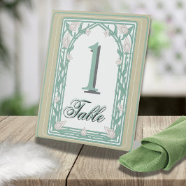 Art Deco William Morris Floral Green Wedding  台座サイン