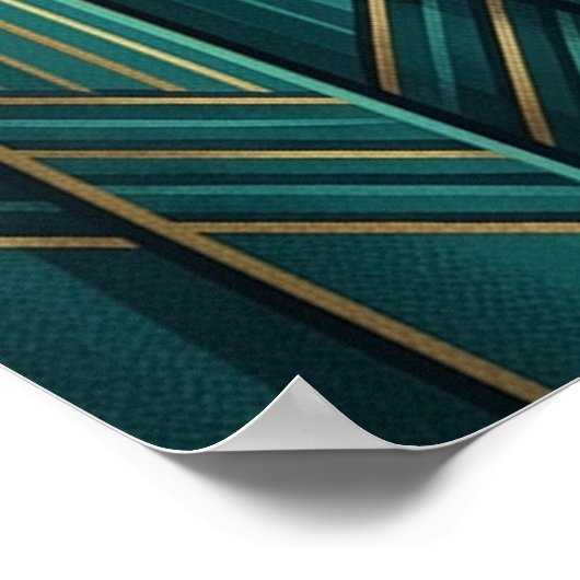 Art Deco Windowsill Black Cat Wall Art ポスター (角)