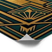 Art Deco Winged Mystical Cat Wall Art ポスター (角)