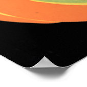 Art Deco Witch Jack O Lantern Pumpkin Broom ポスター (角)