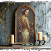 Art Deco Woman & Roses Portrait EZ8R Decoupage 薄葉紙