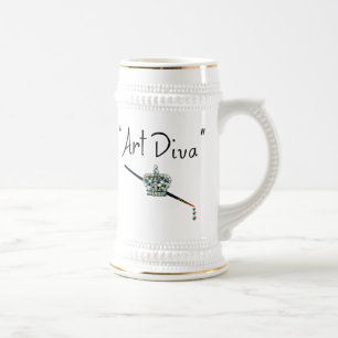 "Art Diva" -'死ぬまで我々は芸術する。 ビールジョッキ