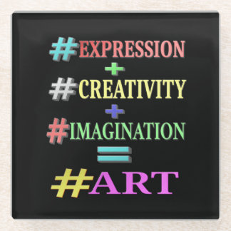 "ART EQUATION"かわいい表現デザイン。買今 ガラスコースター