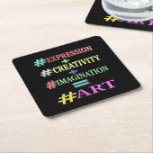 "ART EQUATION"かわいい表現デザイン。買今 スクエアペーパーコースター (アングル)