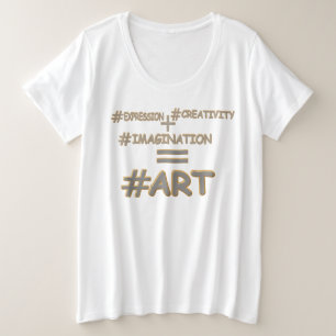 "ART EQUATION"かわいい表現デザイン。買今 プラスサイズTシャツ