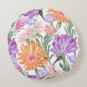 Art floral seamless pattern. Morning glory,ipomoea ラウンドクッション (裏面)
