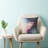 Art Futuriste Glitch - Design Paysage Urbain Néon クッション (椅子)