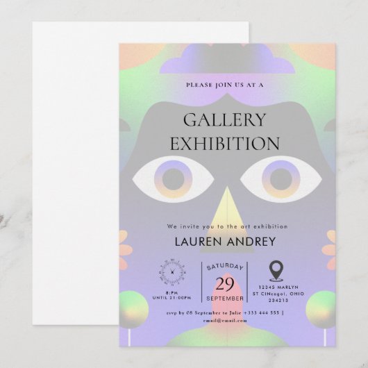 Art gallery opening 招待状 (正面/裏面)