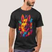 Art German Shepherd Dog Best Friends Tシャツ (正面)