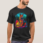 Art German Shepherd Dog Camping Tシャツ (正面)