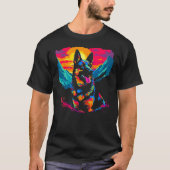 Art German Shepherd Dog Hiking Tシャツ (正面)