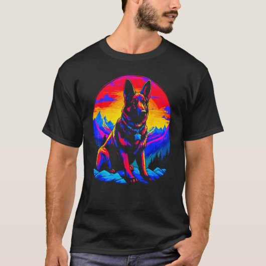 Art German Shepherd Dog Tシャツ (正面)
