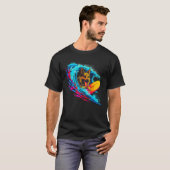 Art German Shepherd Dog Wave Surf Tシャツ (正面フル)