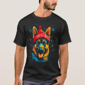 Art German Shepherd Dog Xmas Tシャツ (正面)