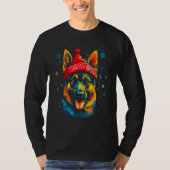 Art German Shepherd Dog Xmas Tシャツ (正面)