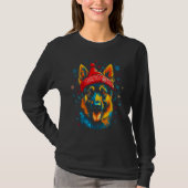 Art German Shepherd Dog Xmas Tシャツ (正面)