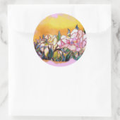 Art Glass Peony Artistic Modern Seal ラウンドシール (バッグ)