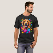 Art Golden Retriever Dog Baseball Tシャツ (正面フル)