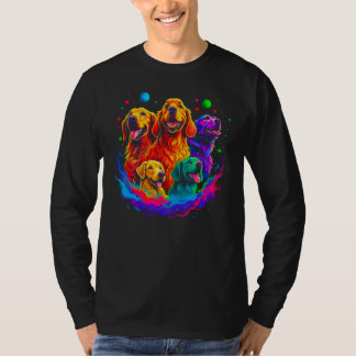 Art Golden Retriever Dog Best Friends Tシャツ